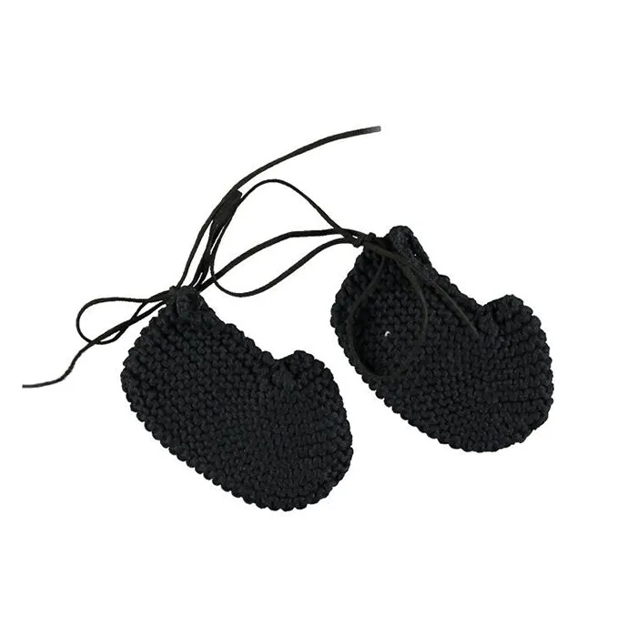 Pequeno Tocon Baby Knitted Sock Booties Black