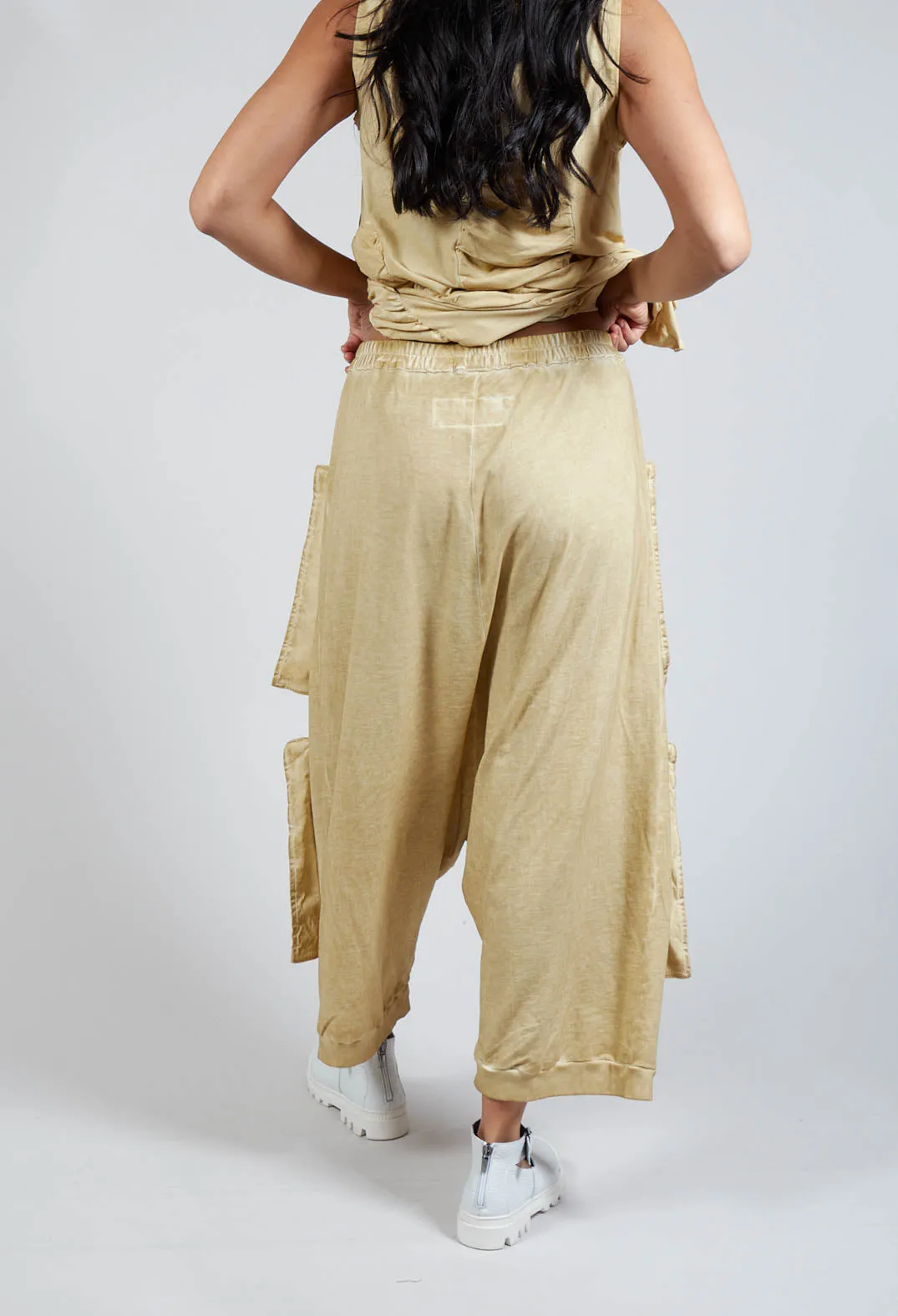 Pocket Drop-Crotch Trousers in Wax Cloud