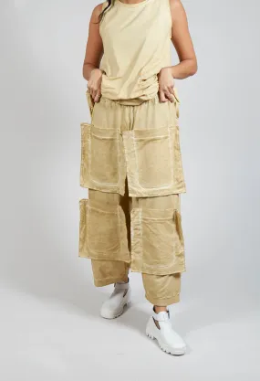 Pocket Drop-Crotch Trousers in Wax Cloud