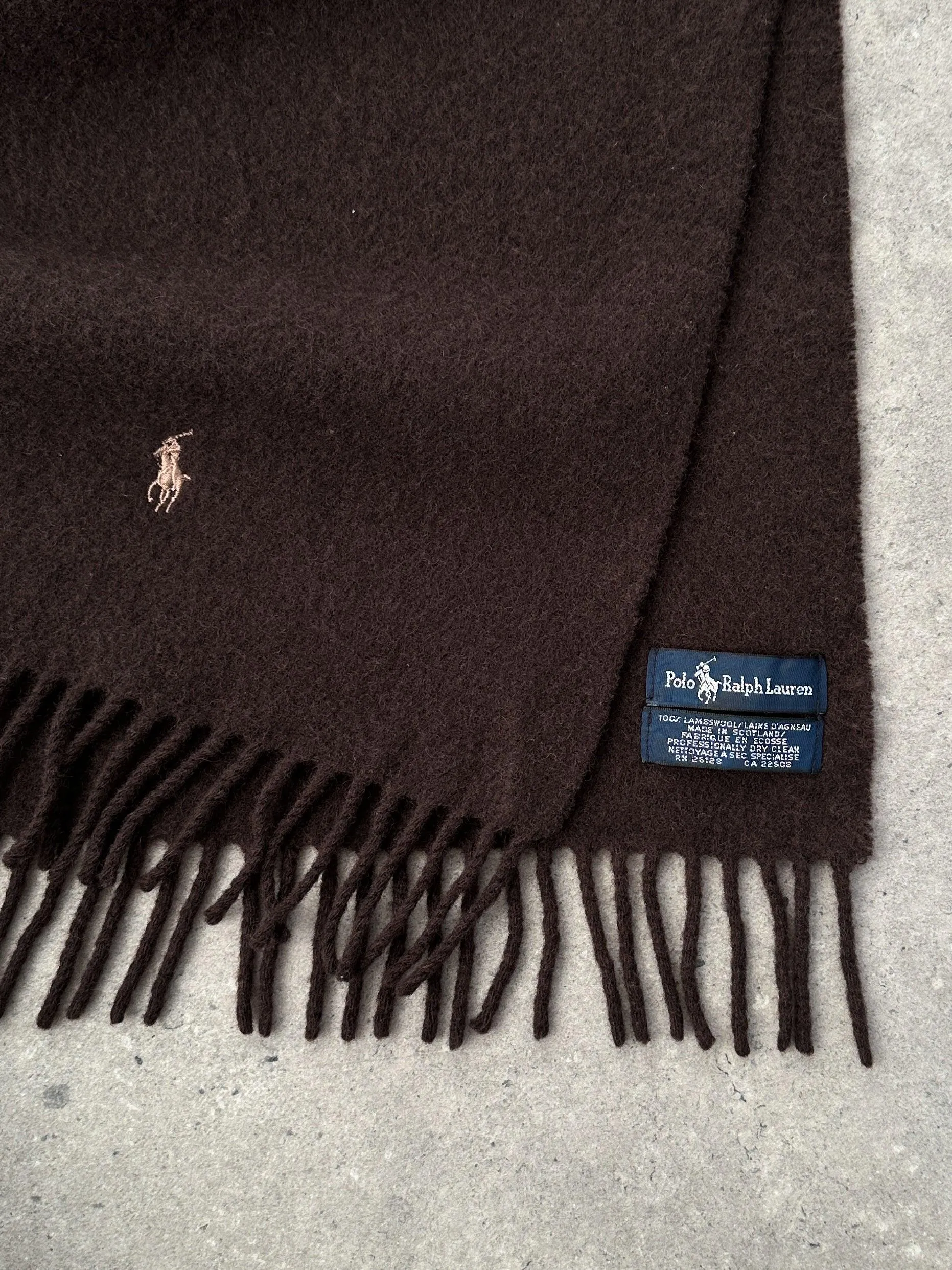 Ralph Lauren Pure Lambswool Logo Scarf