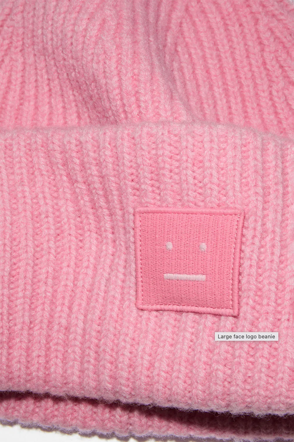 Ribbed Knit Beanie Bubble Pink