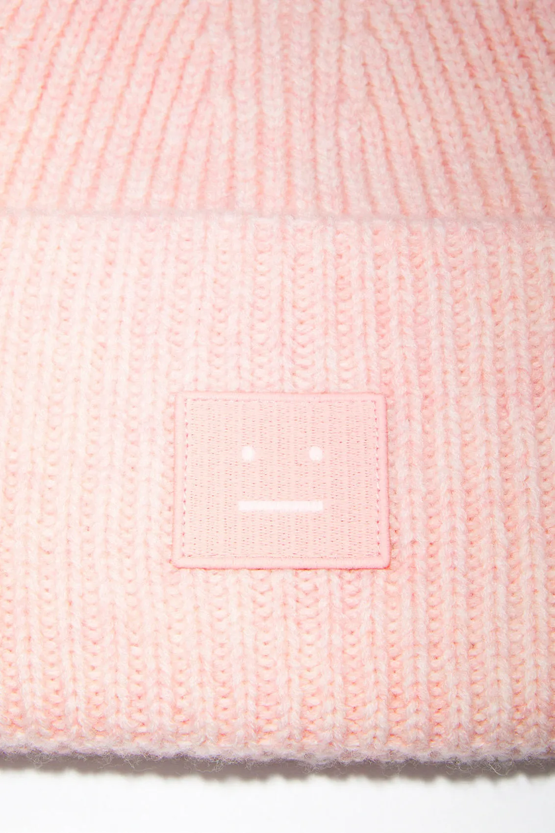 Ribbed Knit Beanie Pink Melange