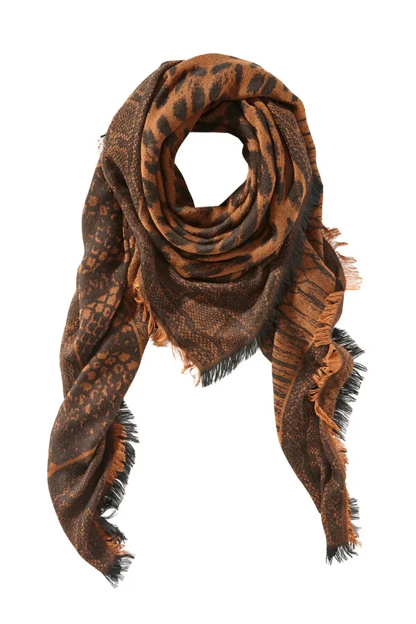 Rich & Royal Printed Ginger Scarf