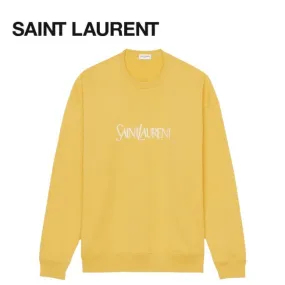 Saint Laurent  |Long Sleeves Cotton Luxury Sweatshirts