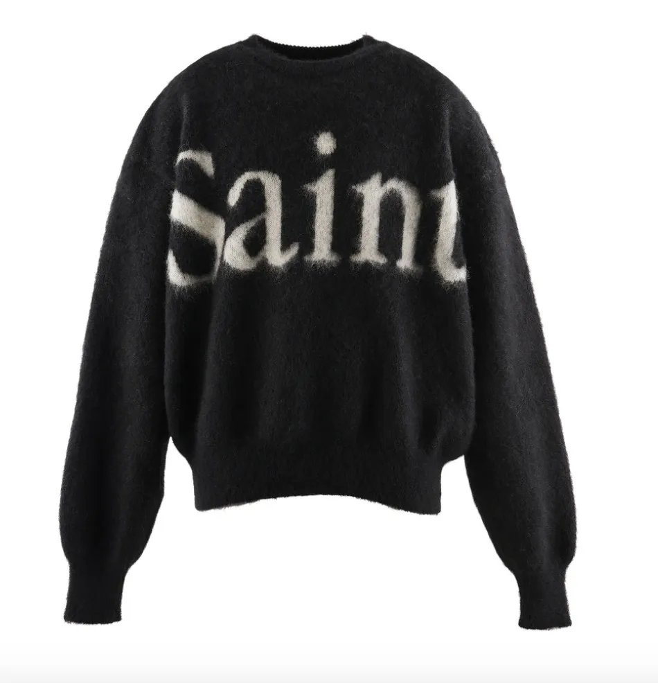 Saint Mxxxxxx  |Crew Neck Pullovers Unisex Wool Nylon Blended Fabrics