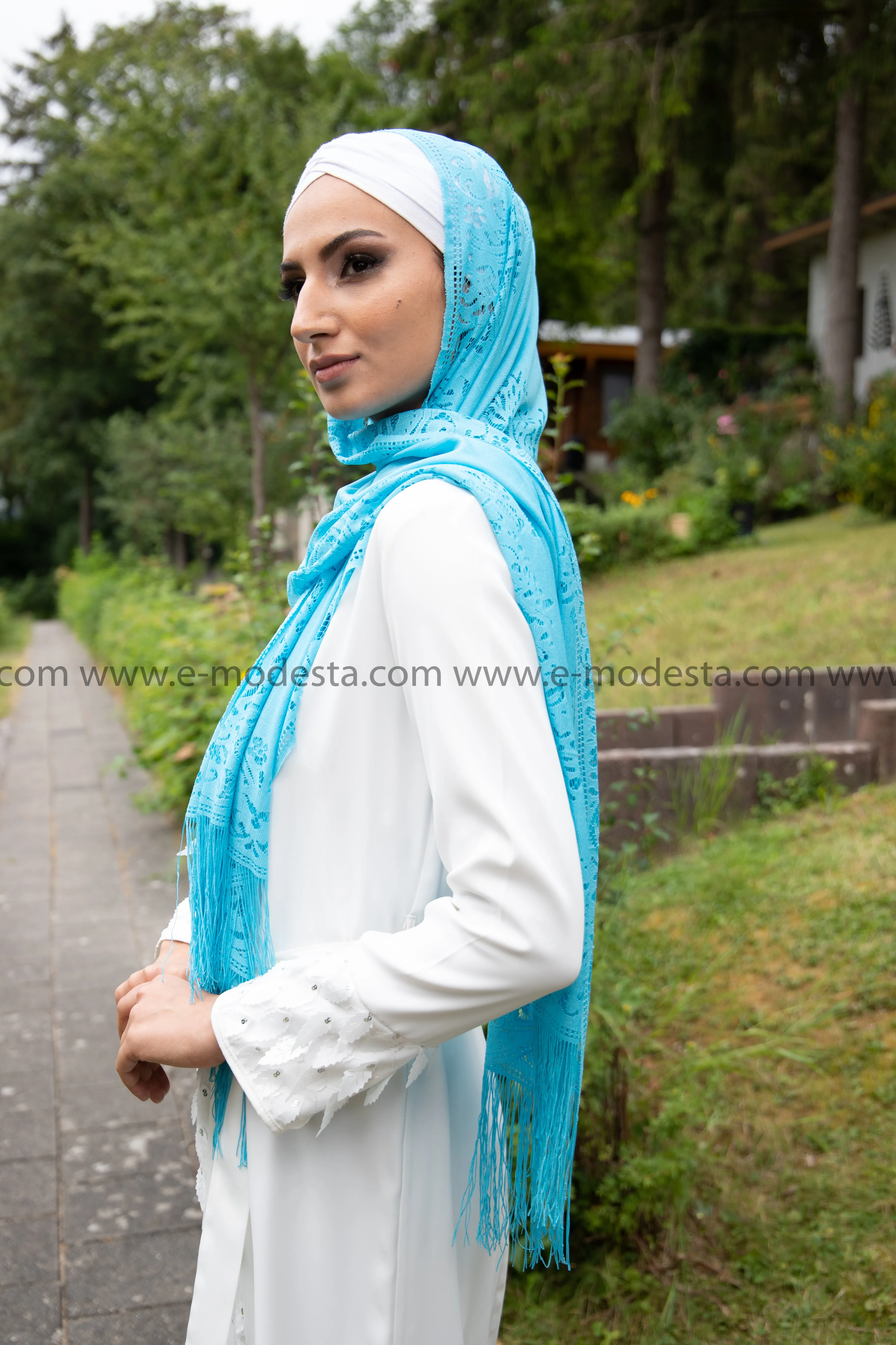 Scarf | Lace | Blue