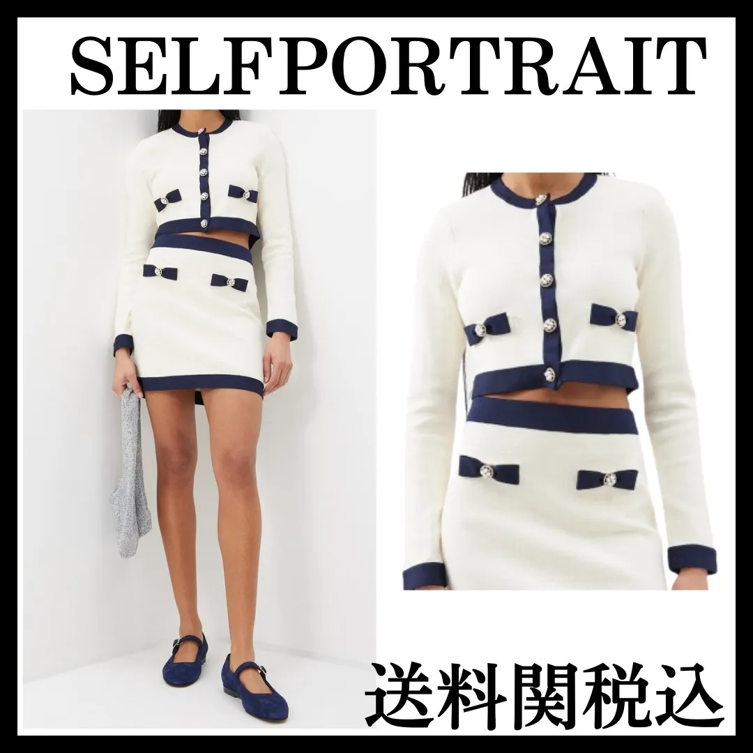 SELF PORTRAIT  |Wool Long Sleeves Cotton Elegant Style Formal Style