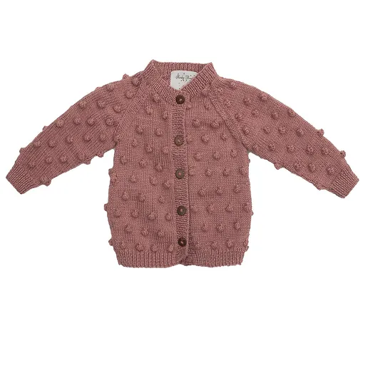 Shirley Bredal Merino Wool Rose Pom Pom Cardigan