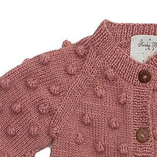 Shirley Bredal Merino Wool Rose Pom Pom Cardigan