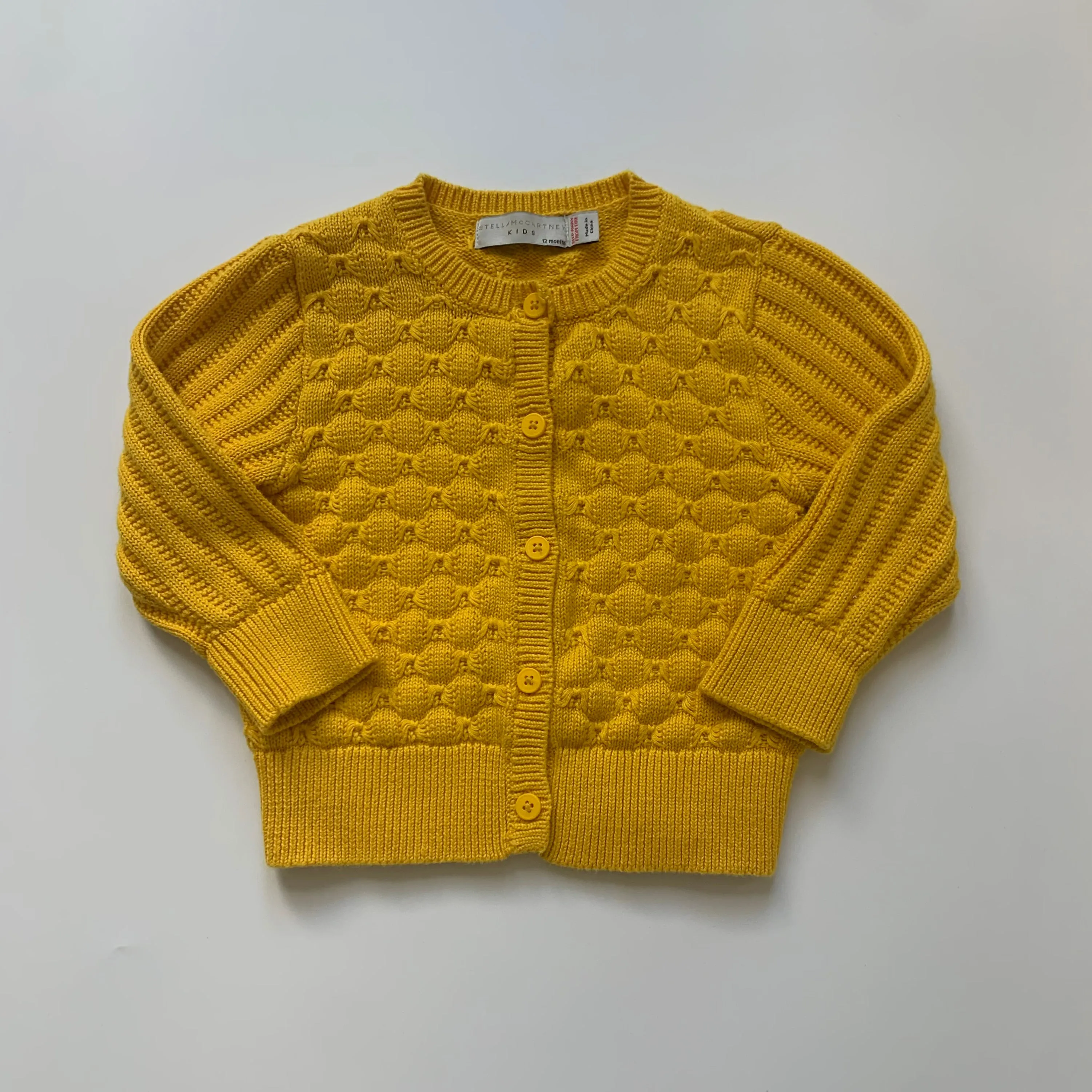 Stella McCartney Egg Yolk Yellow Cardigan: 12 Months