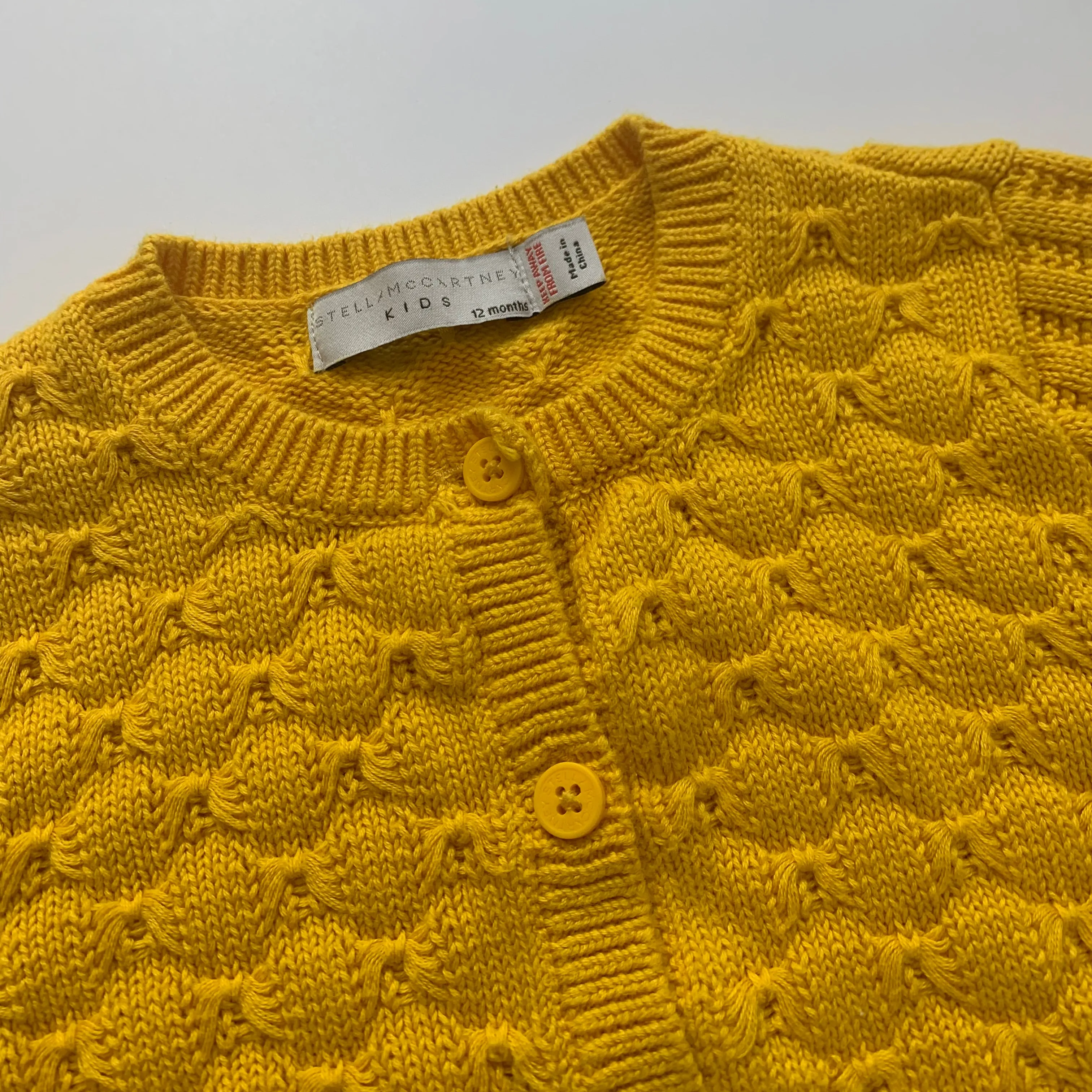 Stella McCartney Egg Yolk Yellow Cardigan: 12 Months