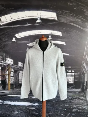 STONE ISLAND HOODED CARDIGAN KNIT IN GEELONG WOOL