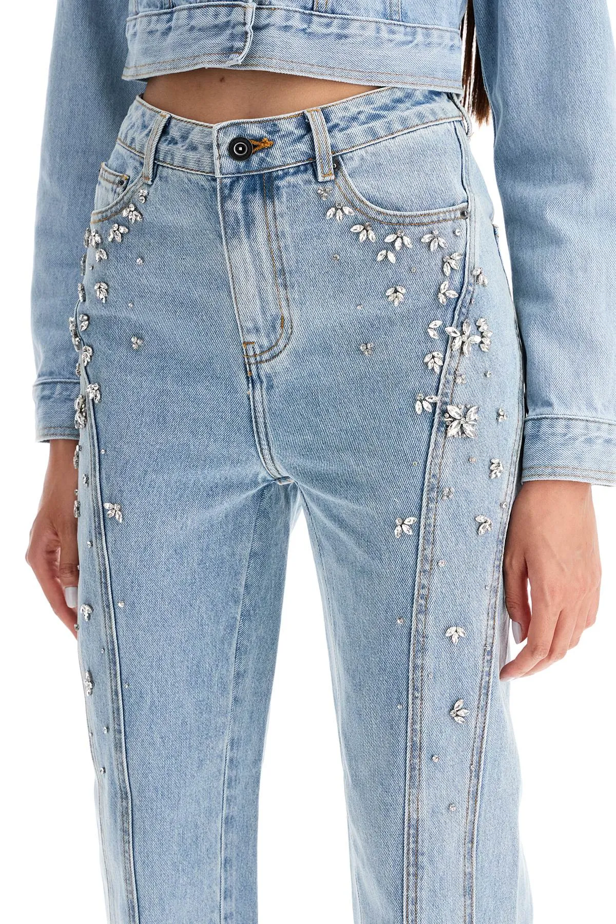 STRAIGHT JEANS WITH CRYSTALS