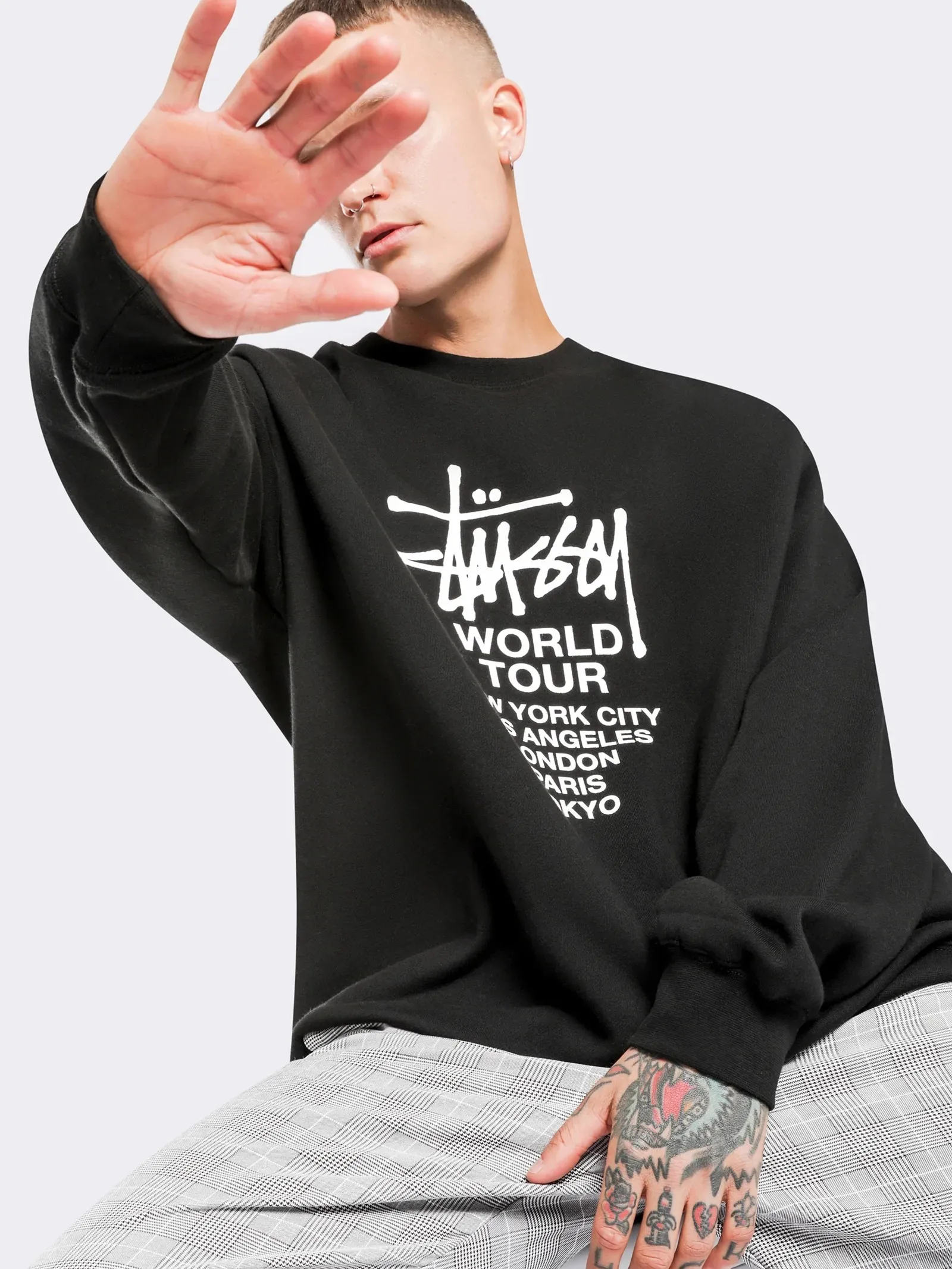 STUSSY  |Unisex Street Style Long Sleeves Logo Skater Style