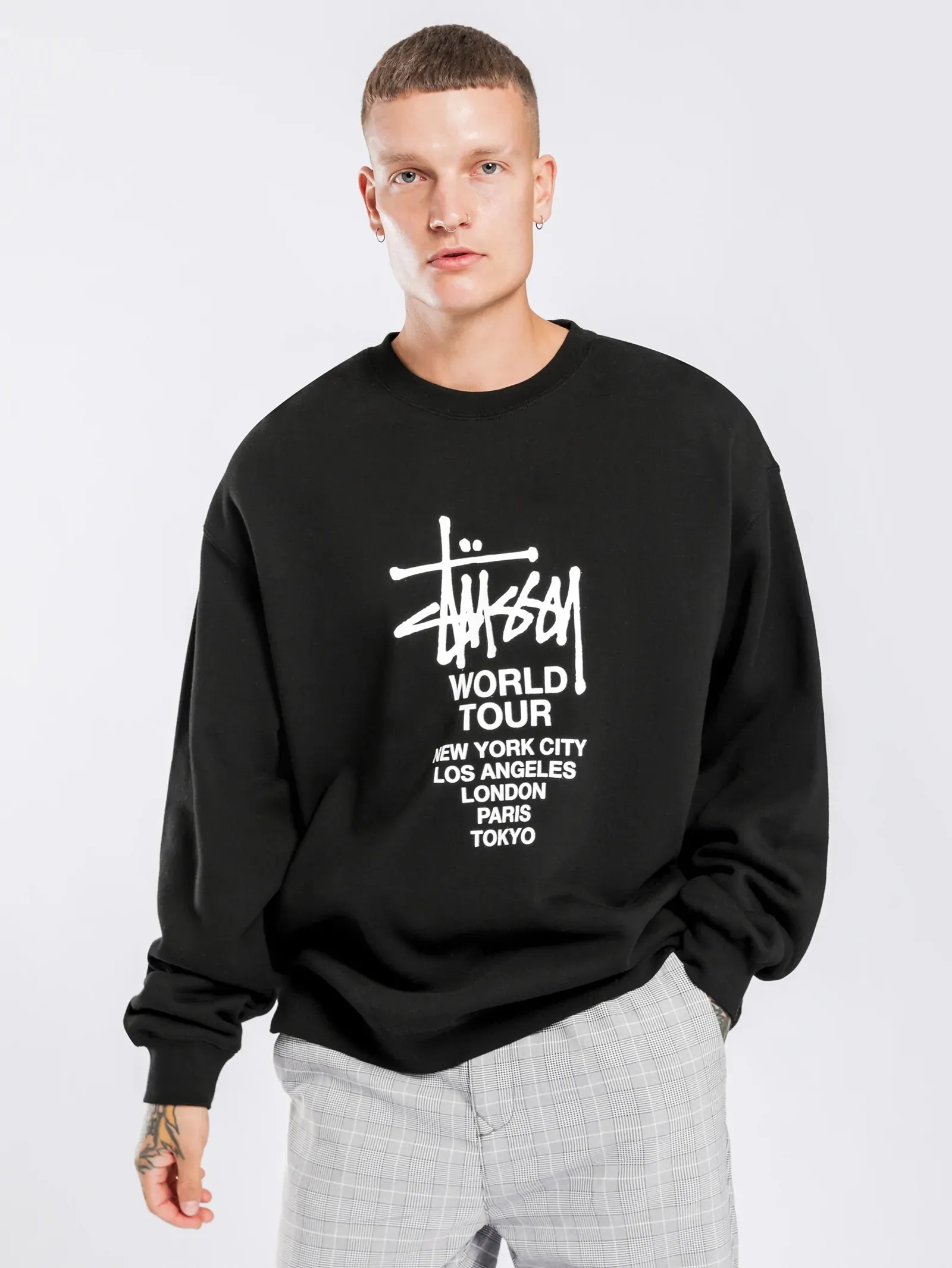 STUSSY  |Unisex Street Style Long Sleeves Logo Skater Style