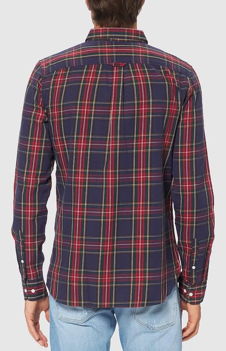 Superdry Classic London Bonded Check Shirt Green Dahlia