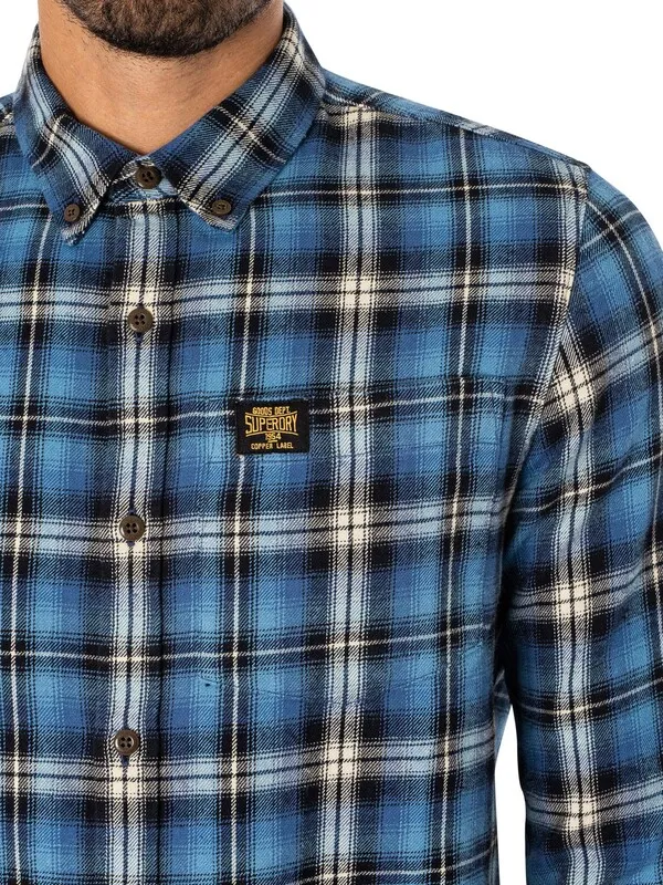 Superdry Cotton Lumberjack Shirt - Burghley Check Blue