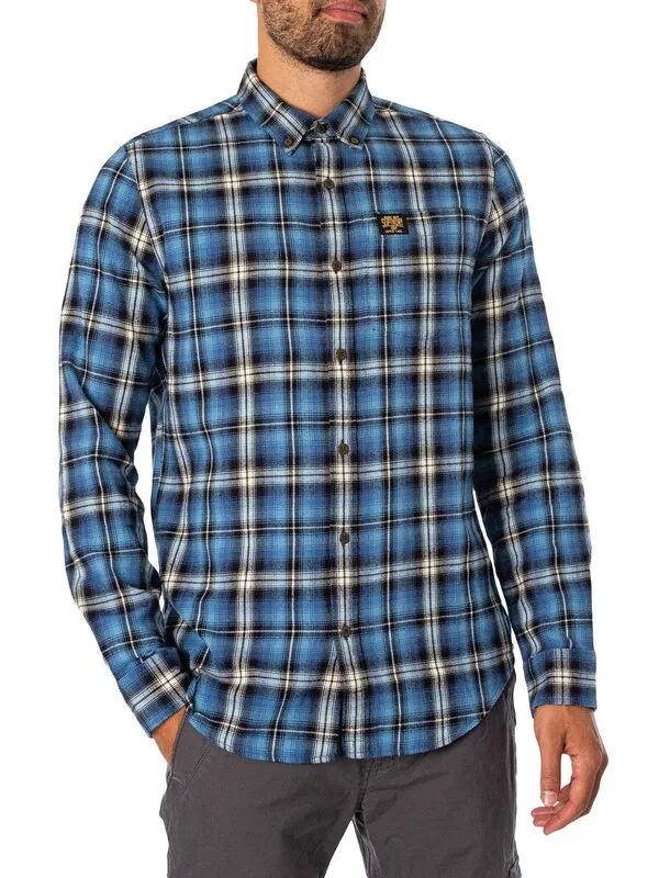 Superdry Cotton Lumberjack Shirt - Burghley Check Blue