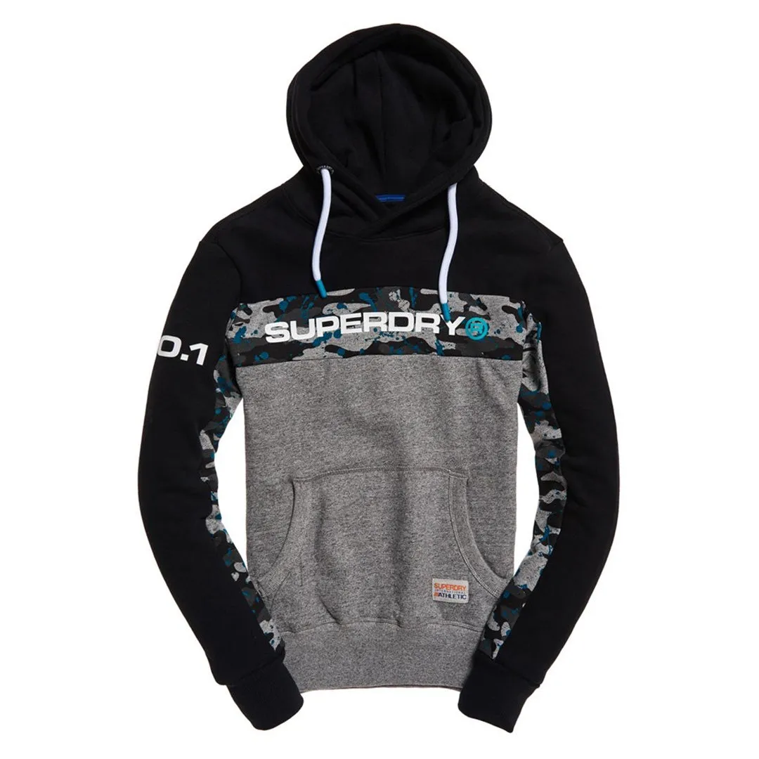 Superdry TROPHY CAMO SPLAT HOOD/JOGGER Men’s - BLACK/PHOENIX GREY GRIT