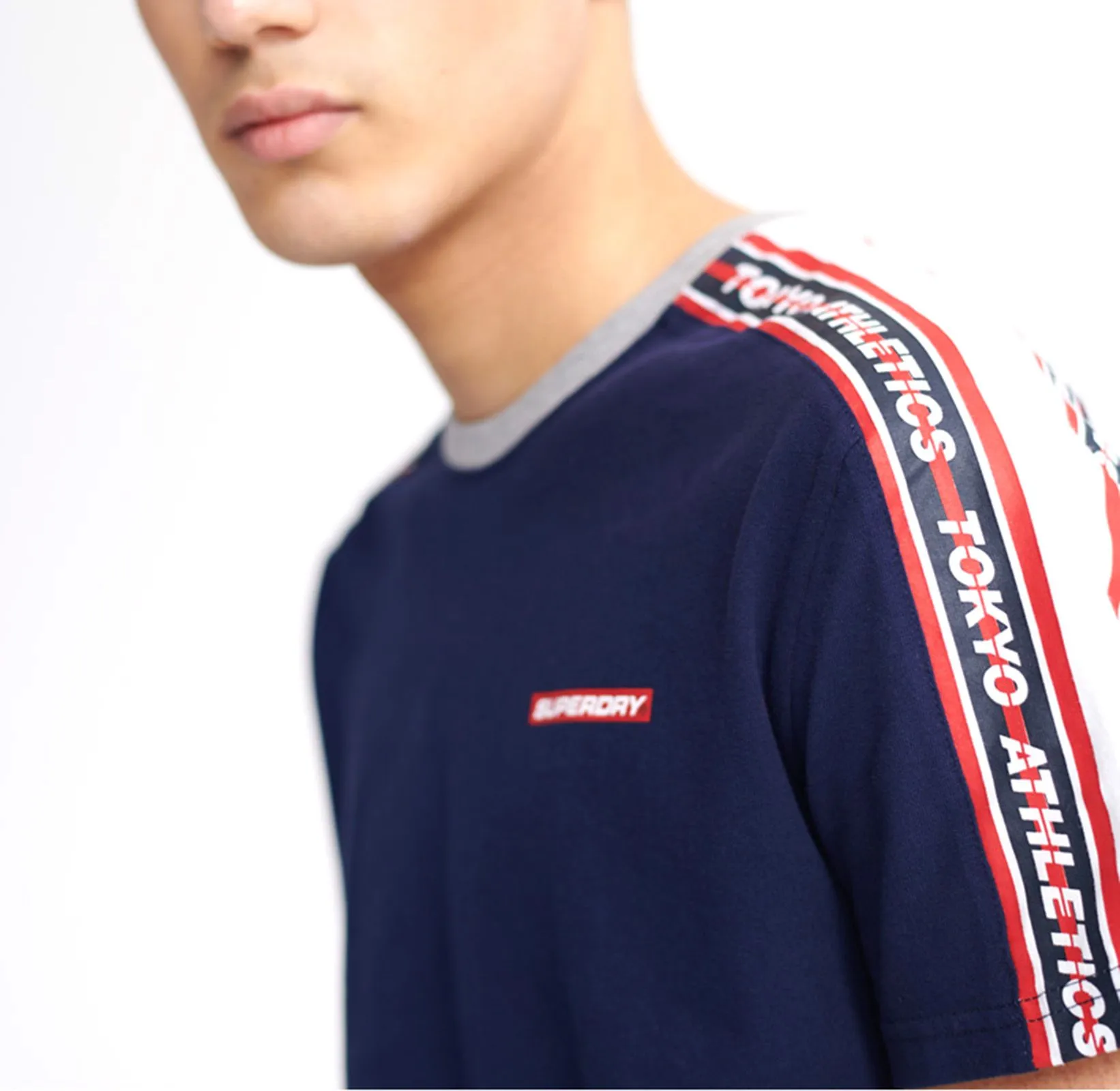 Superdry Trophy Colour Block Logo T-Shirt Rich Navy