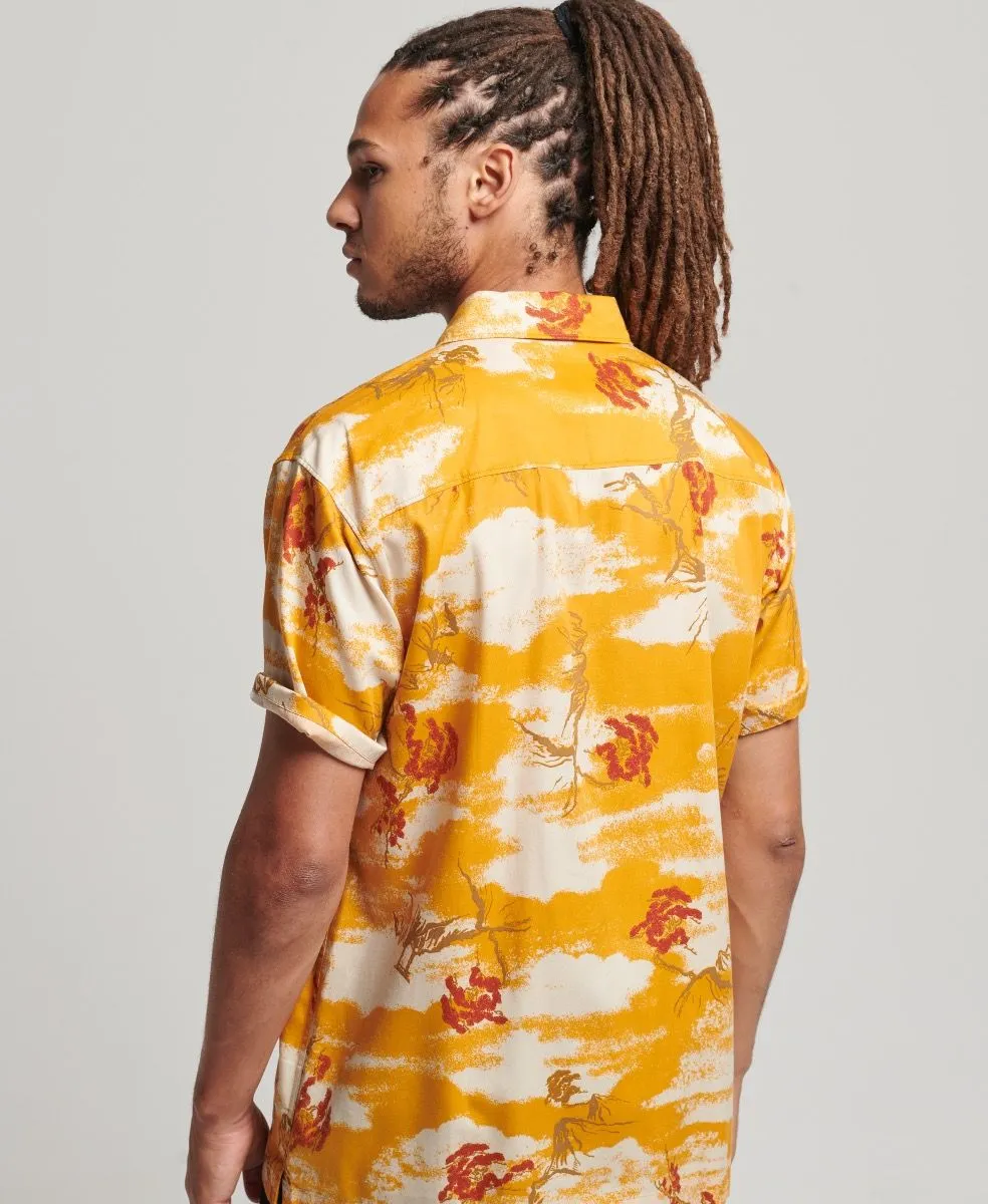 Superdry Vintage Hawaiian Short Sleeve Shirt Yellow Clouds