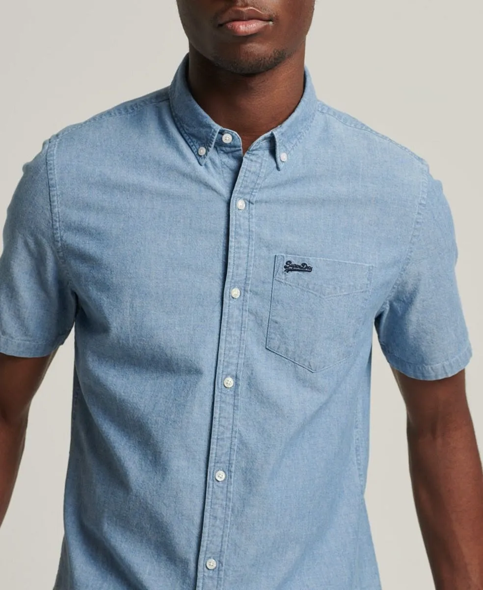 Superdry Vintage Oxford Short Sleeve Shirt Indigo Blue