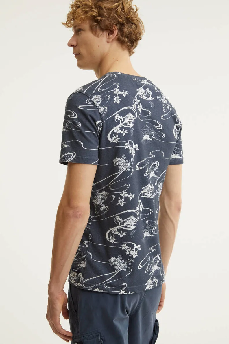 Superdry  VL  AOP  TEE Men’- MOON MOUTAIN NAVY