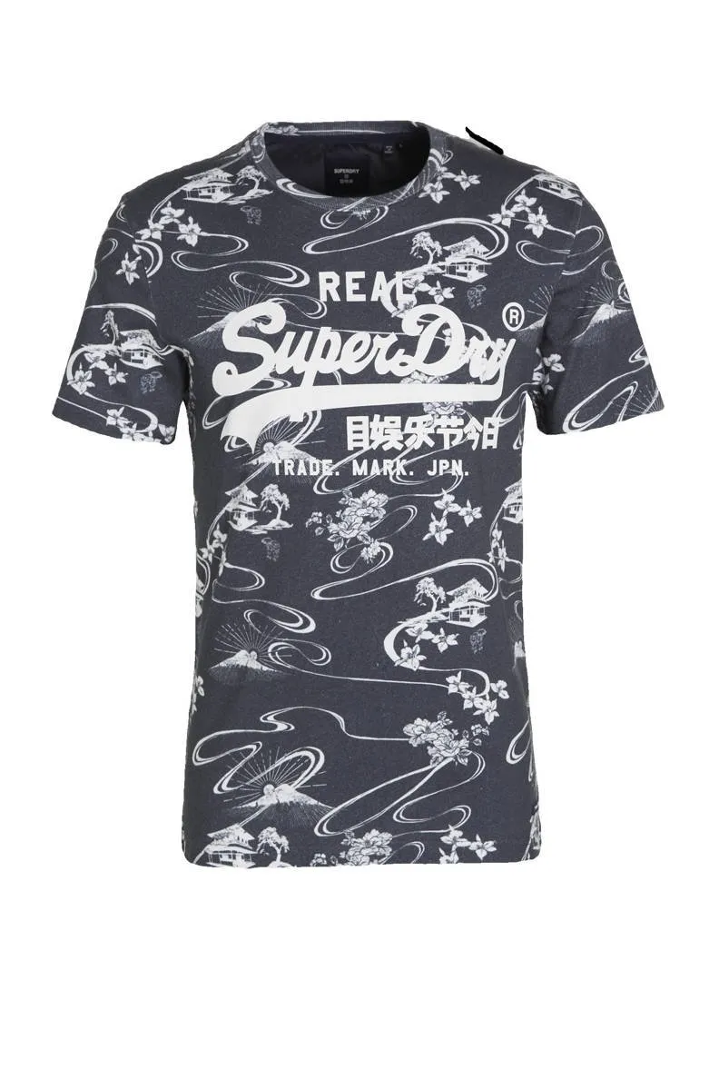 Superdry  VL  AOP  TEE Men’- MOON MOUTAIN NAVY