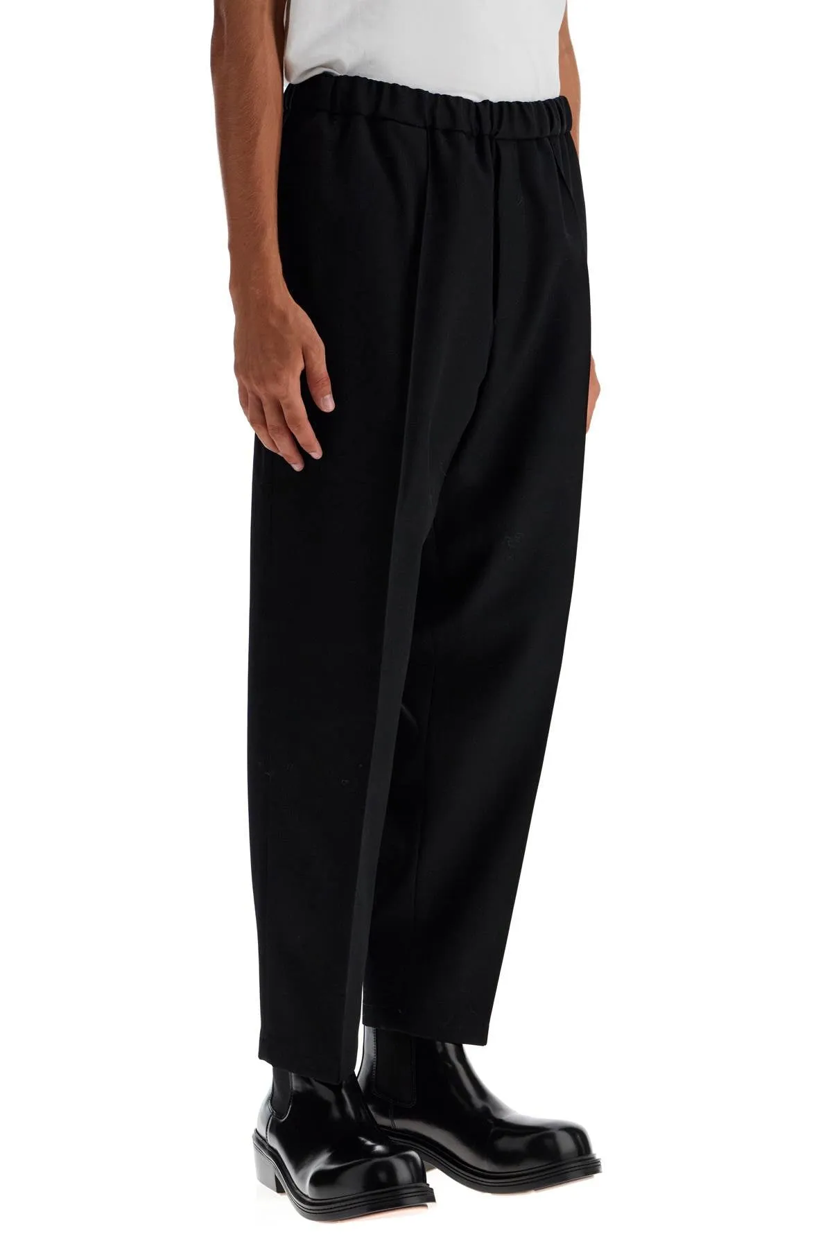 TAPERED WOOL TWILL TROUSERS