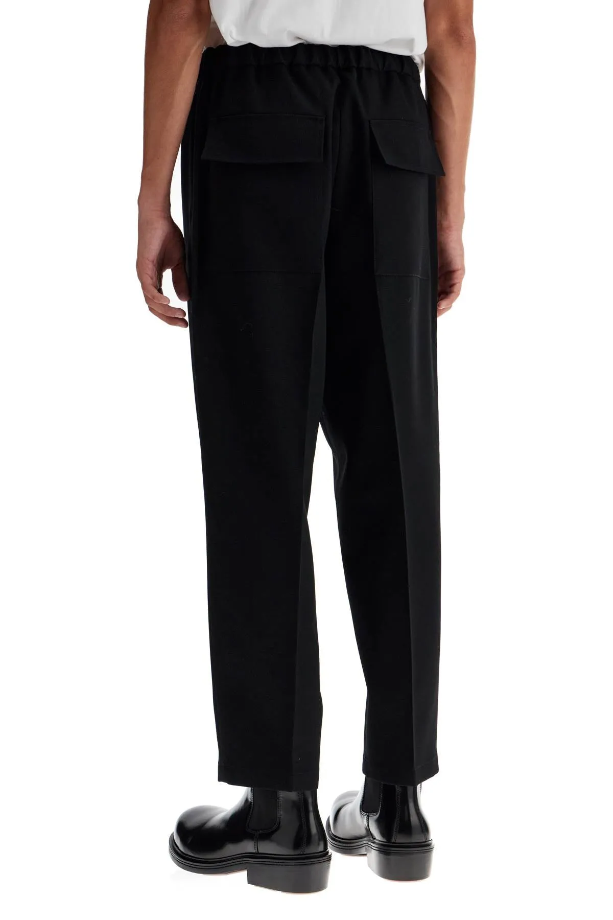 TAPERED WOOL TWILL TROUSERS