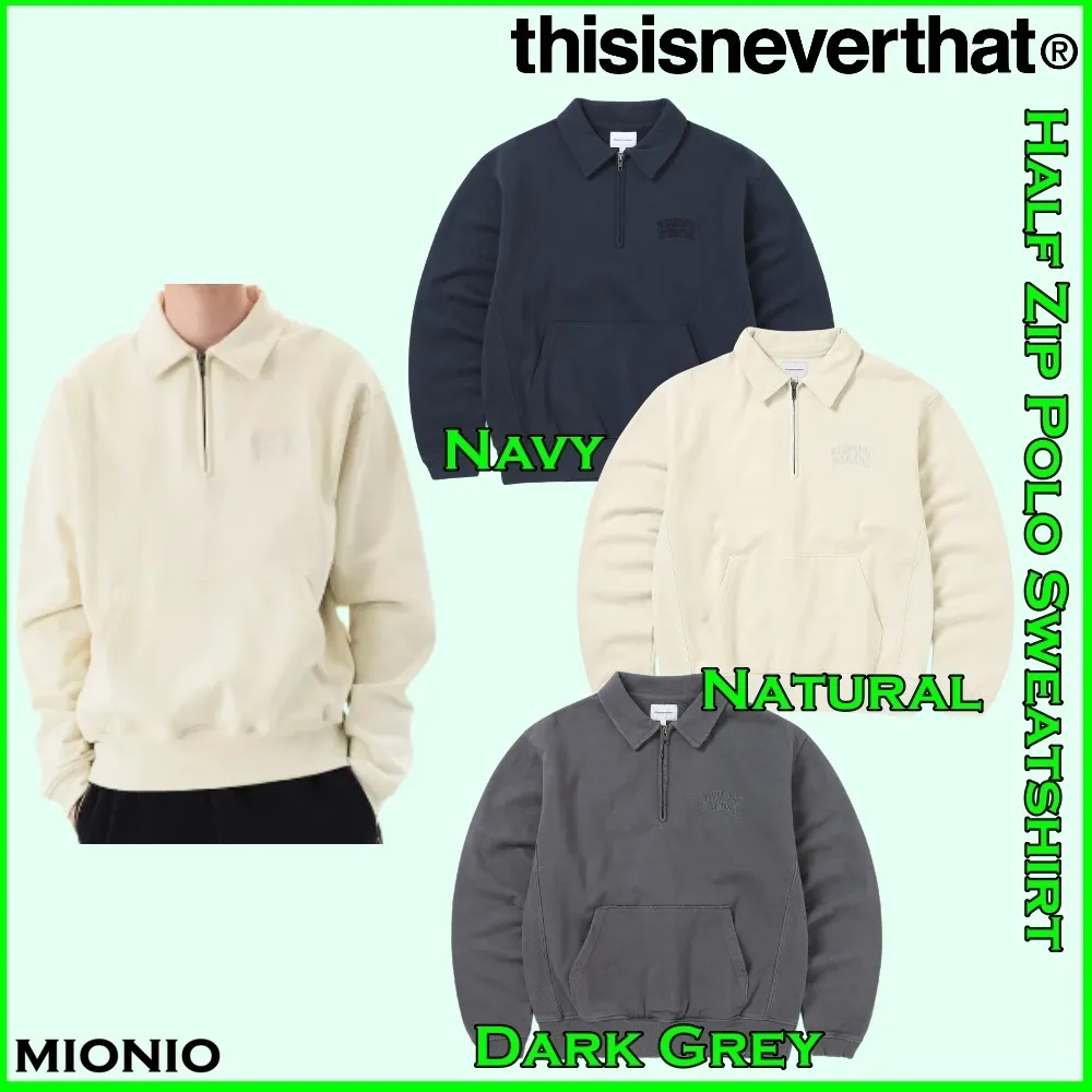 thisisneverthat  |Unisex Street Style Long Sleeves Plain Cotton Logo