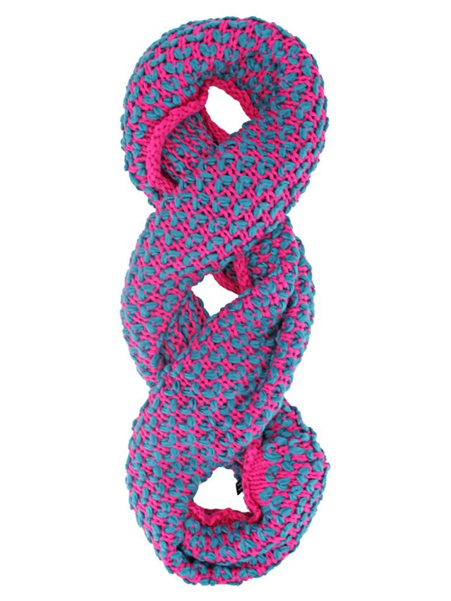 Two-Tone Knit Winter Infinity Scarf