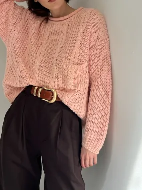 Vintage Cable Knit Pocket Sweater