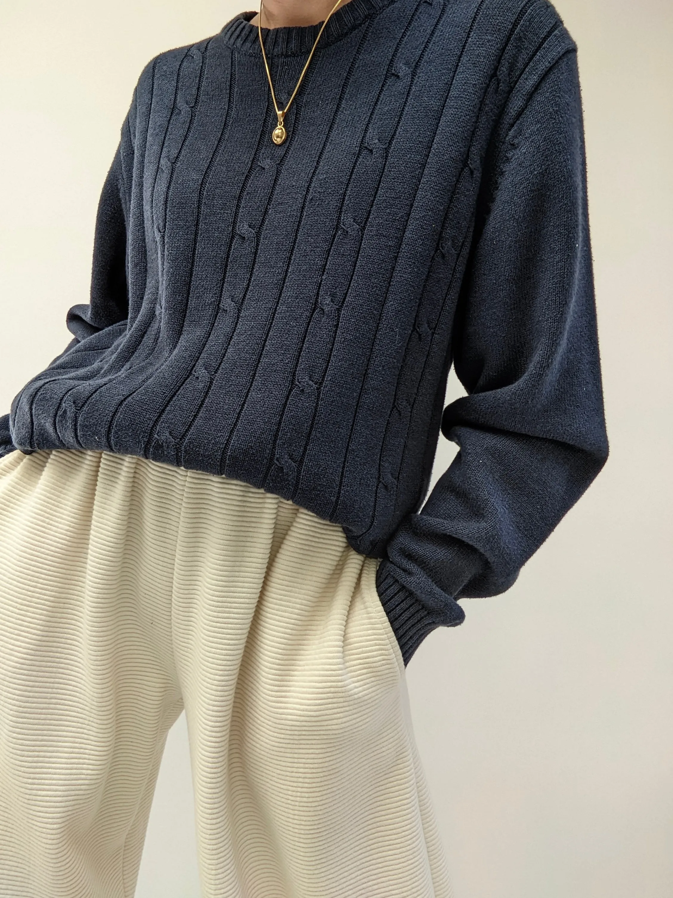 Vintage Oscar de la Renta Cable Knit Sweater