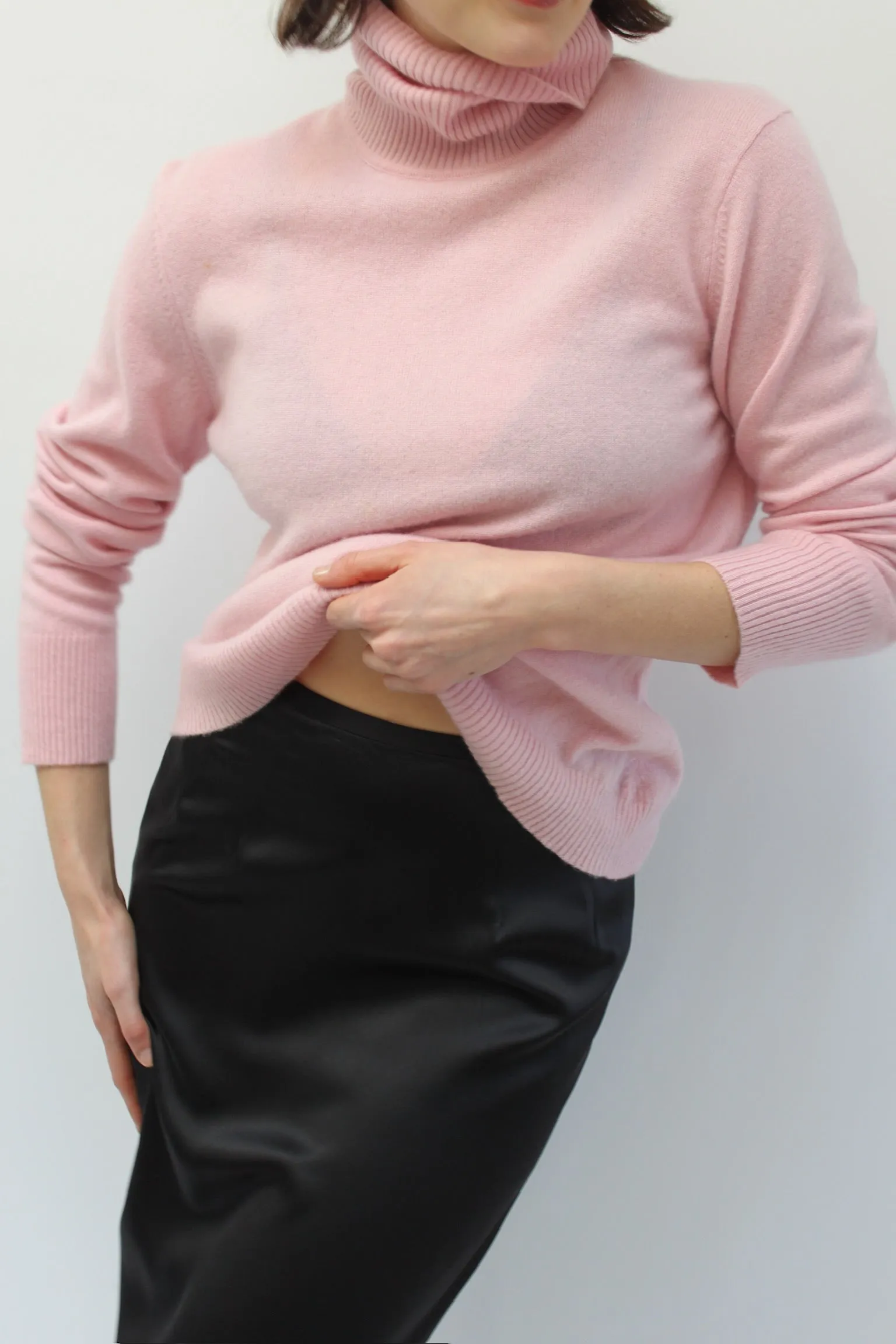 Vintage Petal Cashmere Turtleneck