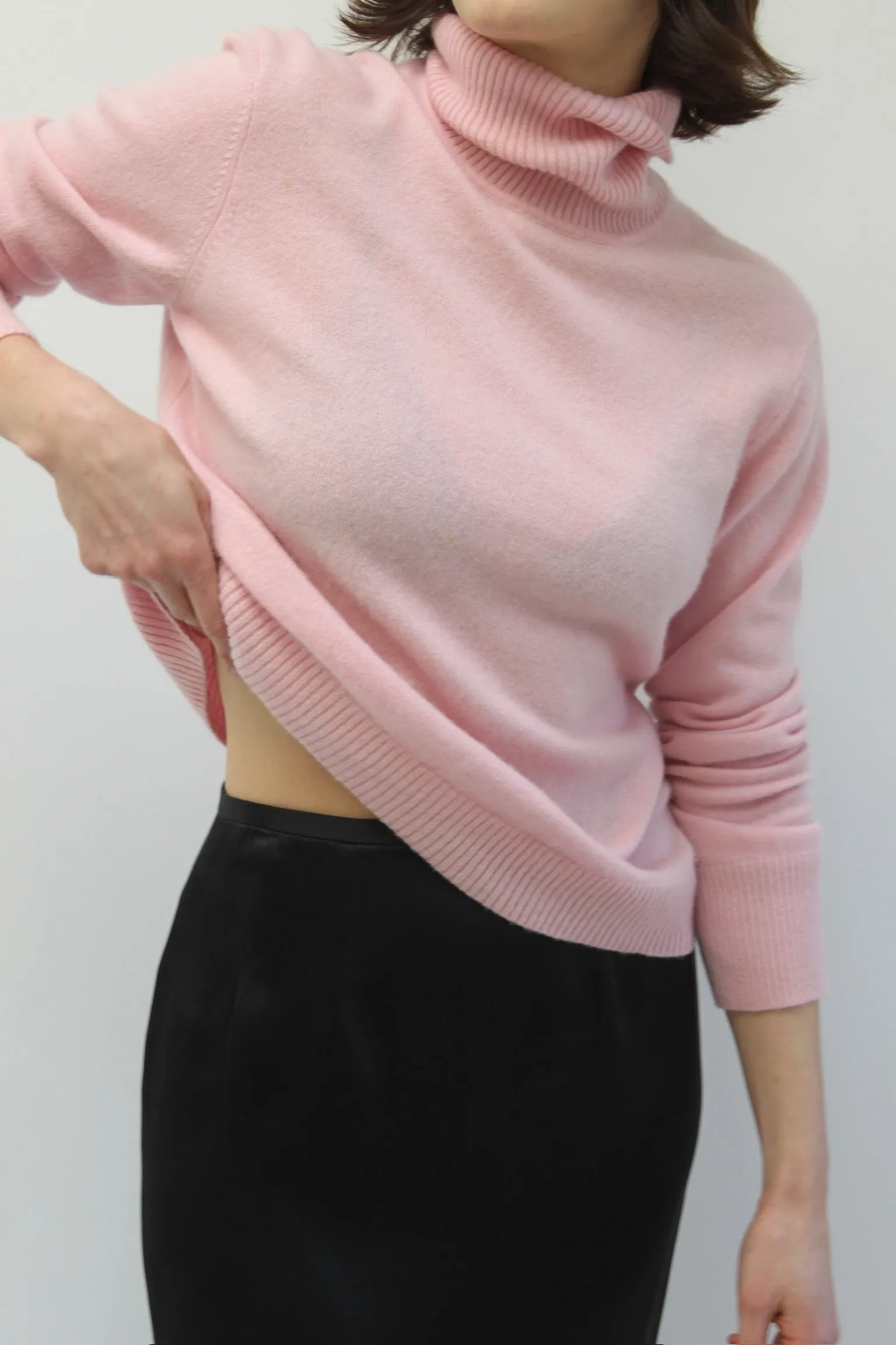 Vintage Petal Cashmere Turtleneck