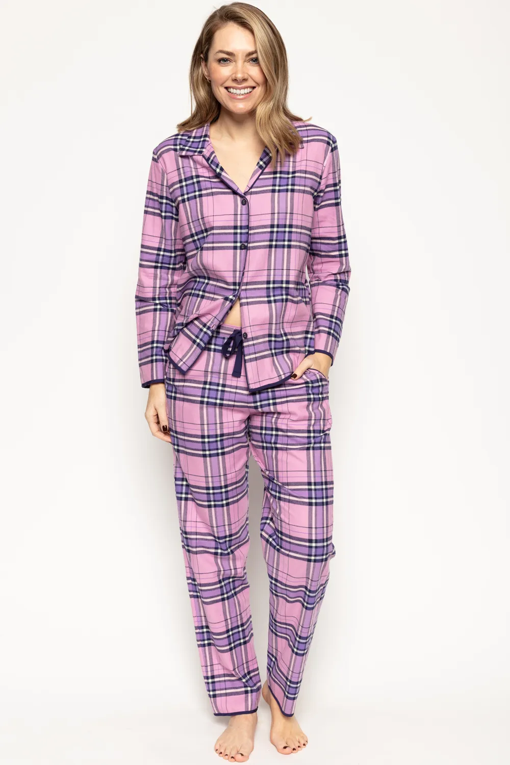 Violet Check Pyjama Top & Pants