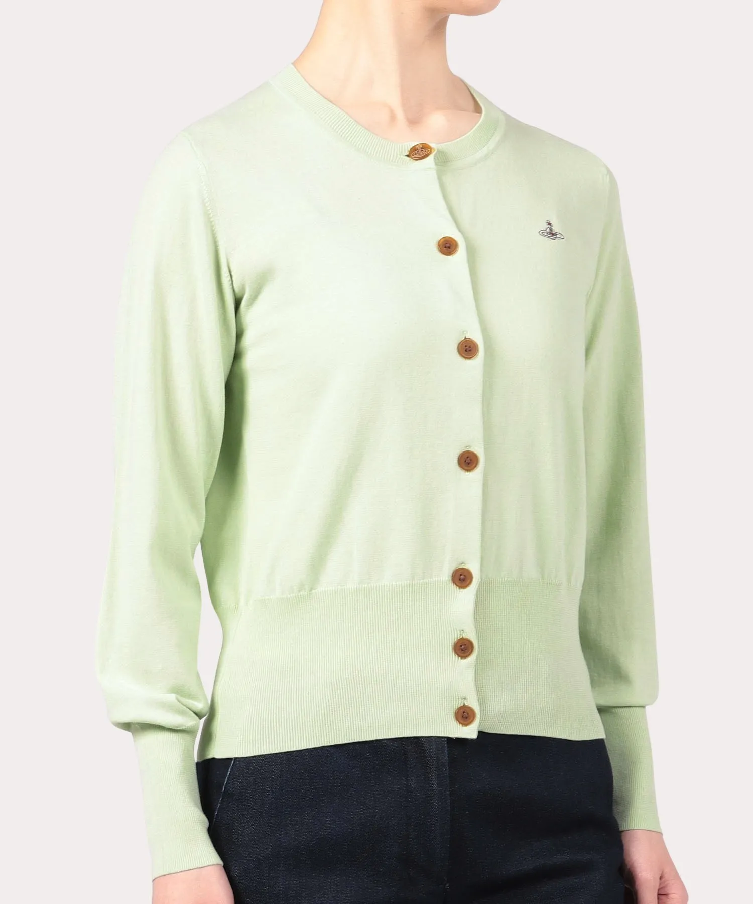 Vivienne Westwood  |Casual Style Long Sleeves Plain Cotton Logo Cardigans