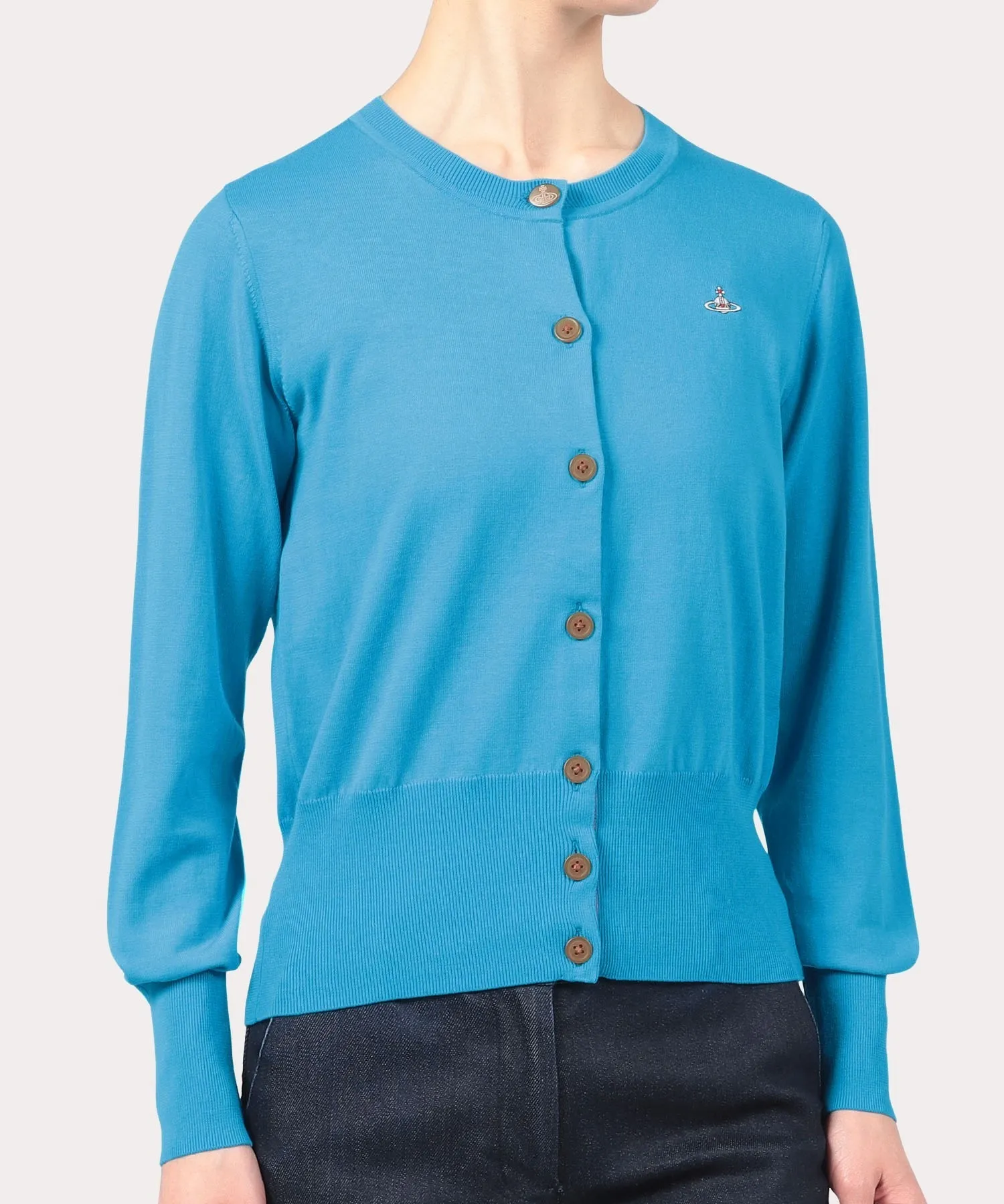 Vivienne Westwood  |Casual Style Long Sleeves Plain Cotton Logo Cardigans