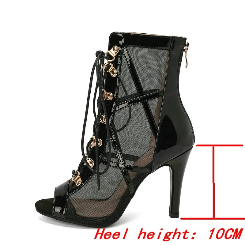 Women's Fashion Party Sexy Open-Toe Zipper High Heel Boot Shoes