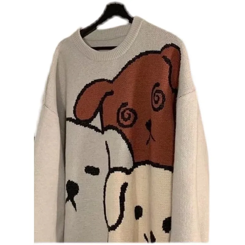 Xituodai  Harajuku Cartoon Bear Vintage Sweater Men Winter Warm Thick Knitted Pullovers Couples Sweater Hip Hop Clothing Men