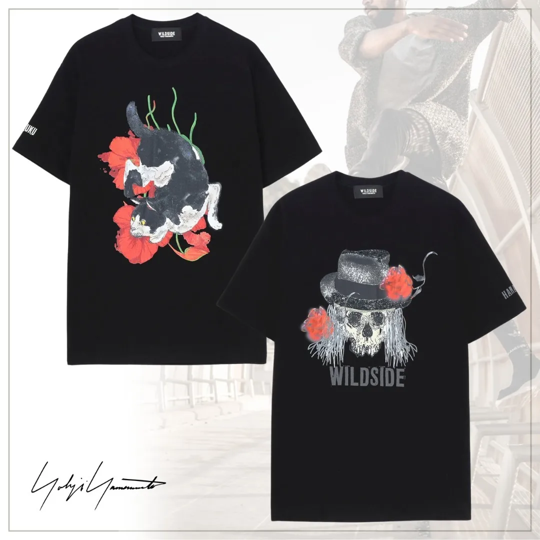 Yohji Yamamoto  |Crew Neck Pullovers Flower Patterns Unisex Street Style