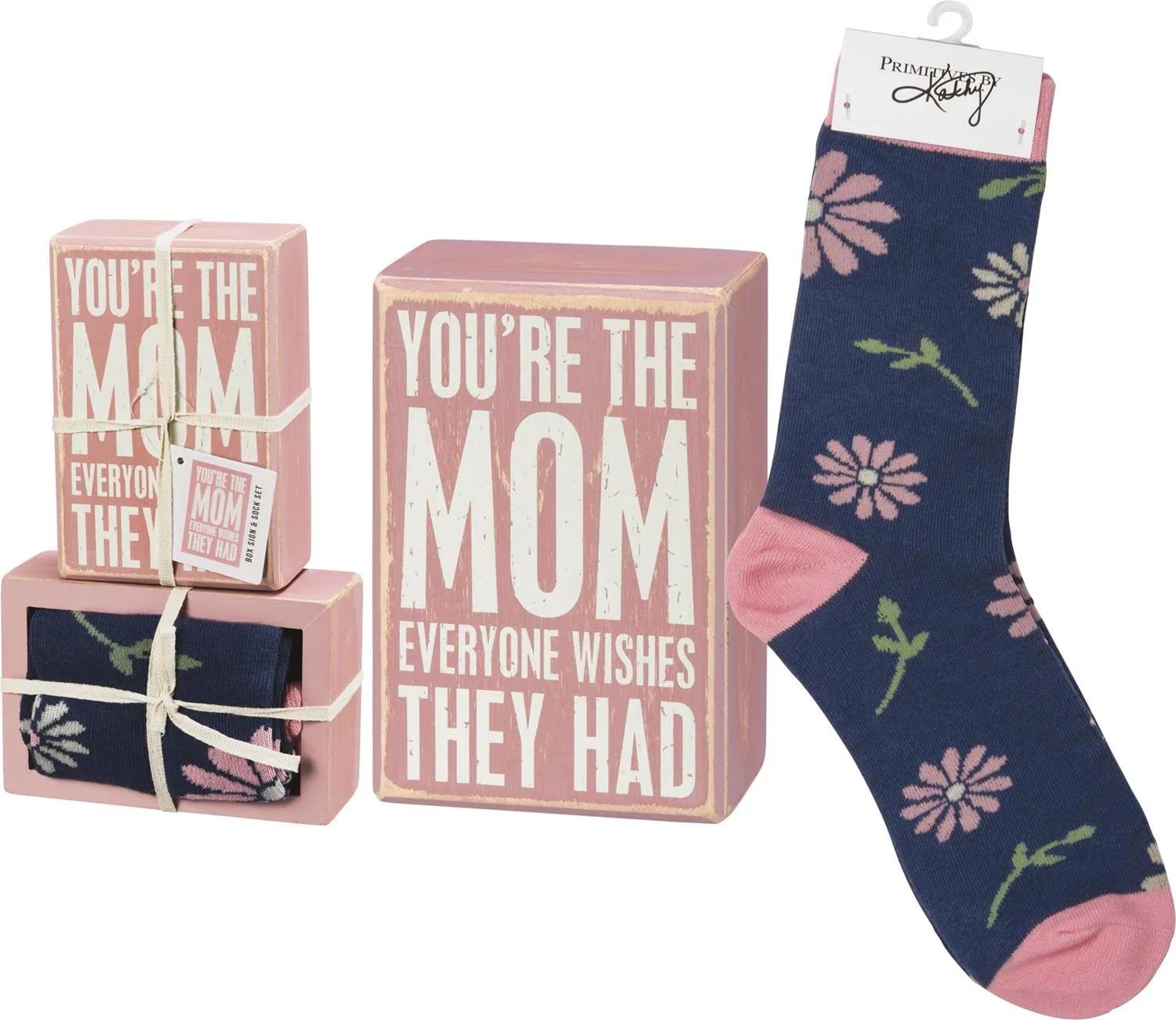 You're The Mom Box Sign And Sock Set