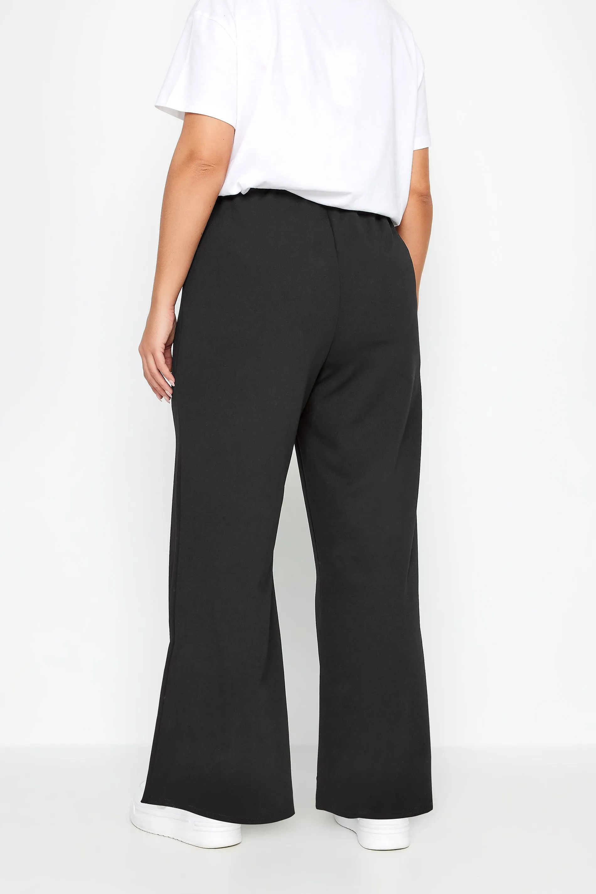 YOURS Curve Black Pintuck Wide Leg Trousers