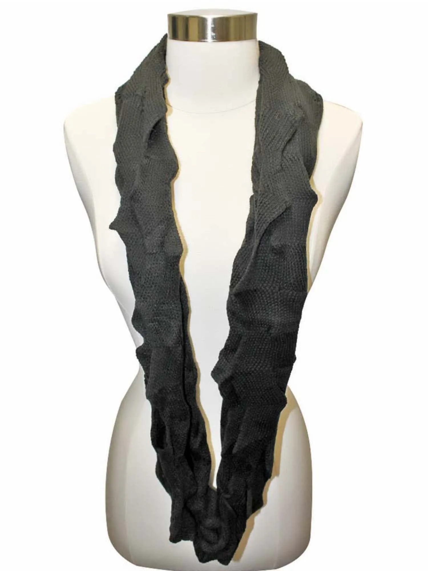 Zigzag Knit Circle Loop Infinity Scarf