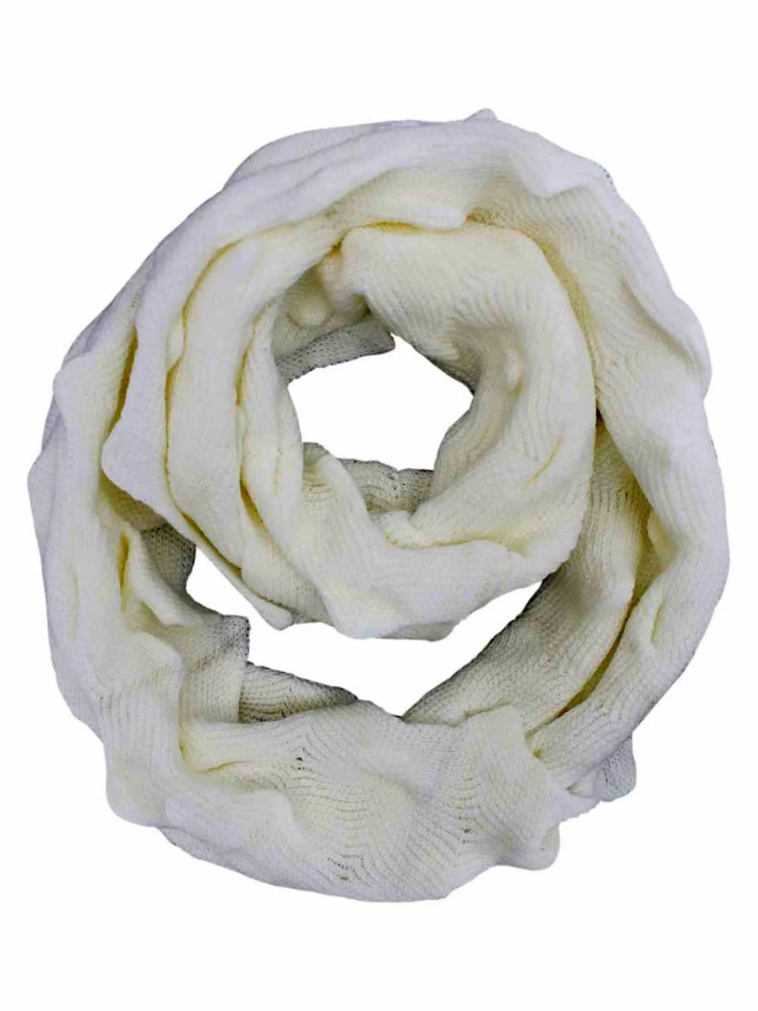 Zigzag Knit Circle Loop Infinity Scarf