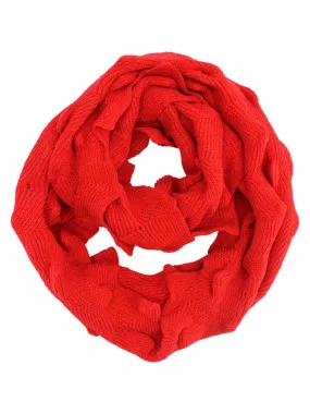 Zigzag Knit Circle Loop Infinity Scarf